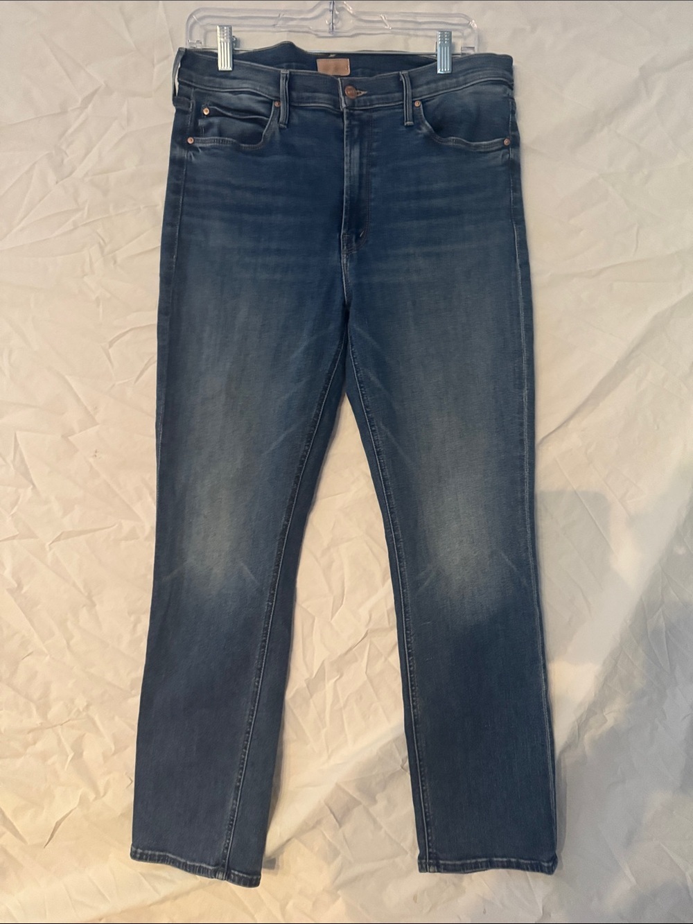 MOTHER Women's Dark Blue Mid Rise Dazzler Ankle Jeans